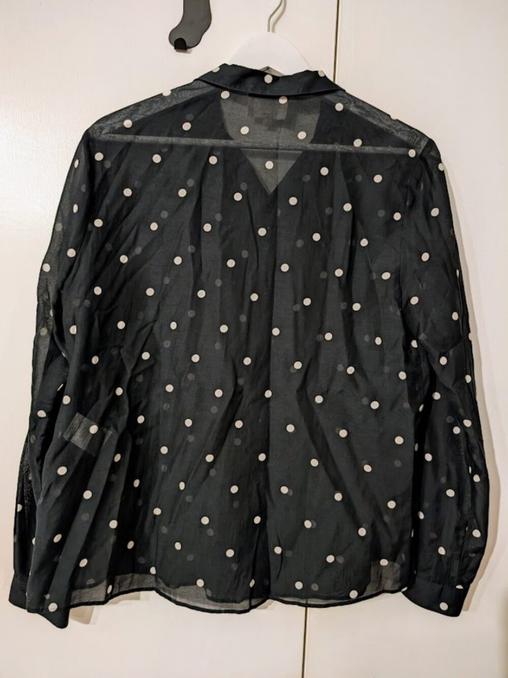 Sezane Pierro Polka Dot Button-down Blouse Black Ecru US 6 (FR 38) NWOT RARE - Picture 9 of 11